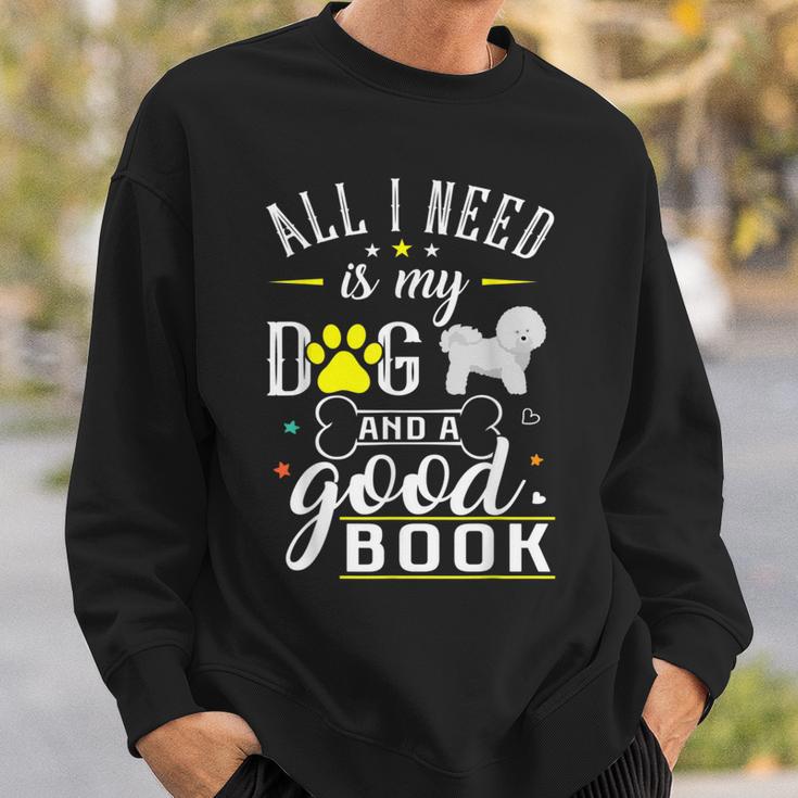 Bichon Frise Dog Saying Drawing Books Reading Sweatshirt Gifts for Him
