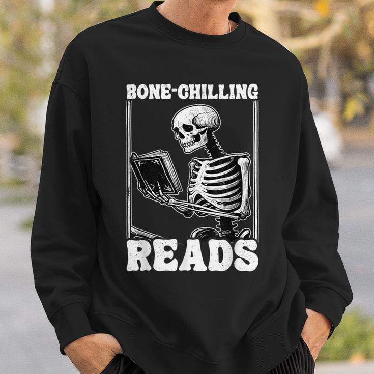 Bone-Chilling-Reads Skeleton Reading Bookworm Book Lovers Sweatshirt Gifts for Him Bone-Chilling-Reads Skeleton Reading Bookworm Book Lovers Sweatshirt Gifts for Him