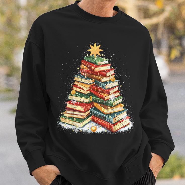 Book Christmas Tree Reading Sweatshirt Gifts for Him