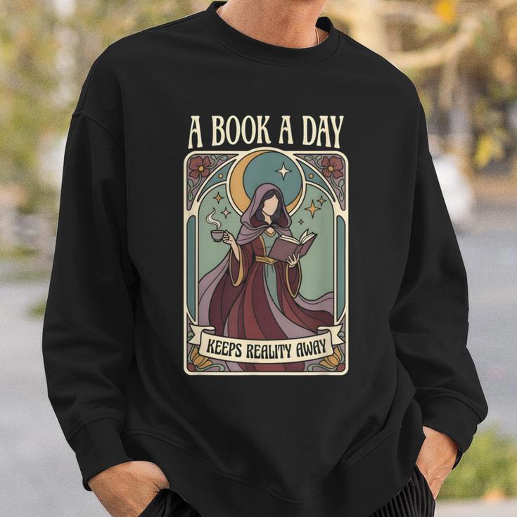 A Book a Day Keeps Reality Away Fairy Reading Tarot Card Sweatshirt Gifts for Him A Book a Day Keeps Reality Away Fairy Reading Tarot Card Sweatshirt Gifts for Him