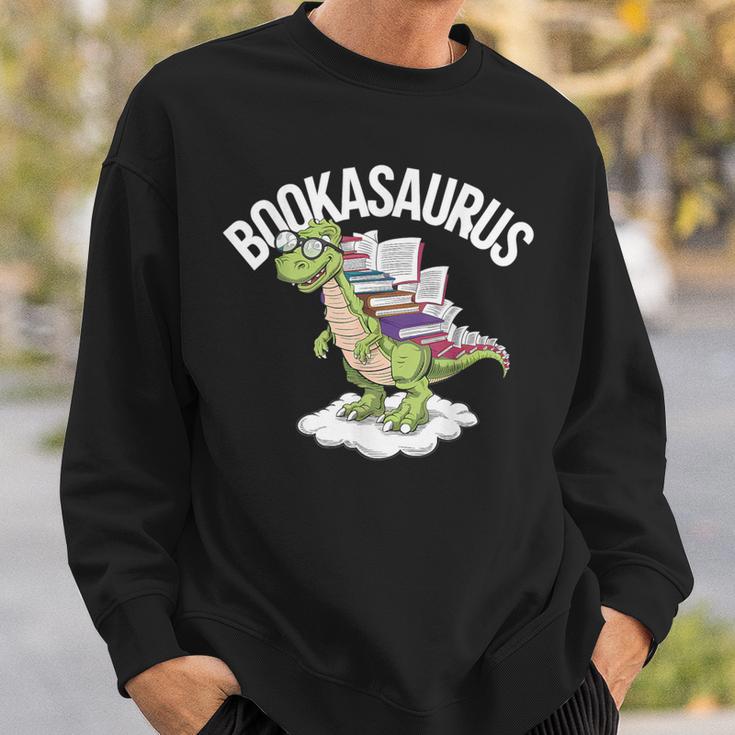 Book Dinosaur T-Rex Bookworm Dino Book Reading Sweatshirt Gifts for Him