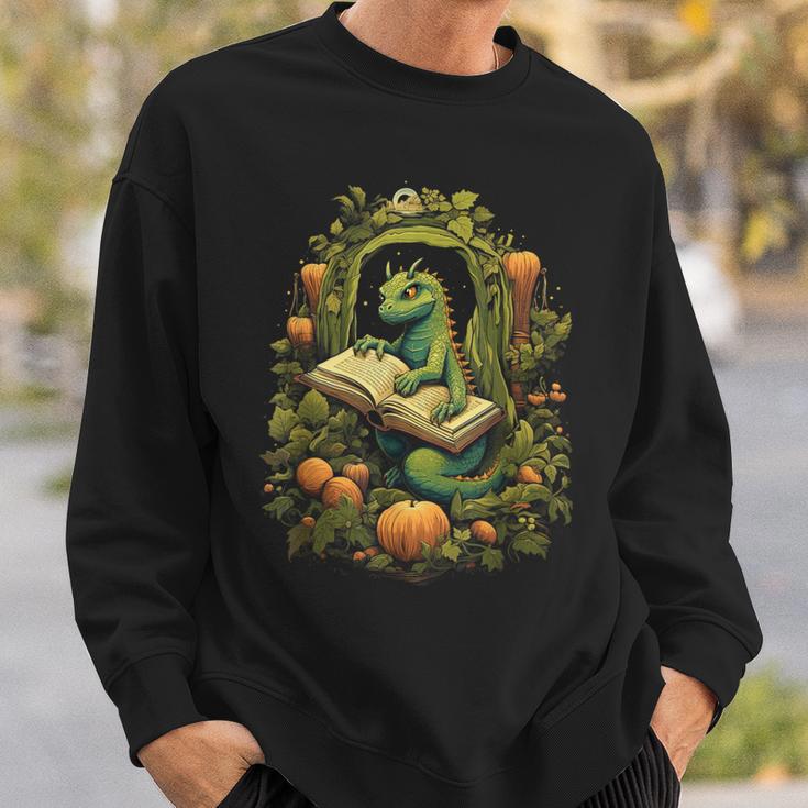 Book Dragon Reading Books Bookworm Fantasy Sweatshirt Gifts for Him