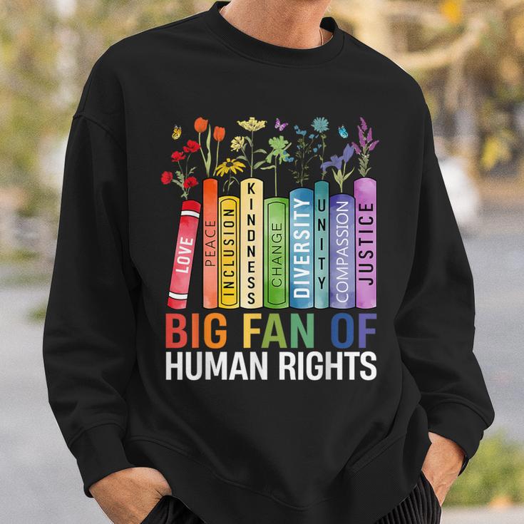Book Flower Big Fan Of Human Rights Protest Feminist Quote Sweatshirt Gifts for Him Book Flower Big Fan Of Human Rights Protest Feminist Quote Sweatshirt Gifts for Him