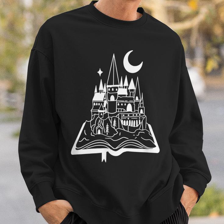 Book Lover Fantasy Fairy Tales Castle Christmas Reading Fan Sweatshirt Gifts for Him
