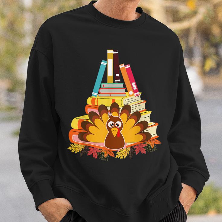 Book Lover Turkey Day Thankful Holiday Thanksgiving Day Sweatshirt Gifts for Him