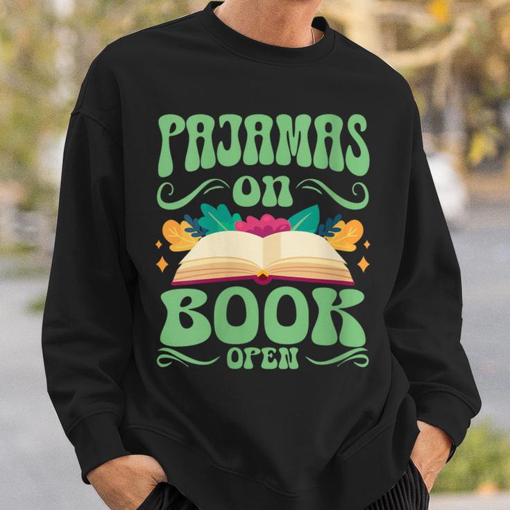 Book And Pajama Pajamas On Book Open Sweatshirt Gifts for Him