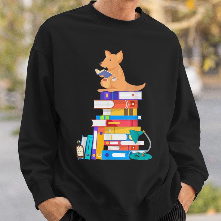 Book Reading Kangaroo Tea Coffee Kawaii Bookworm Sweatshirt Gifts for Him