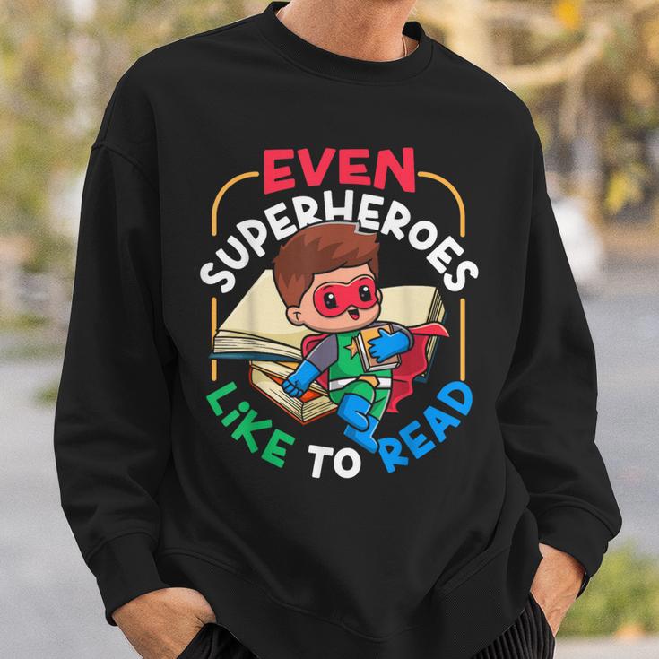 Book Reading Superheroes Like To Read Sweatshirt Gifts for Him