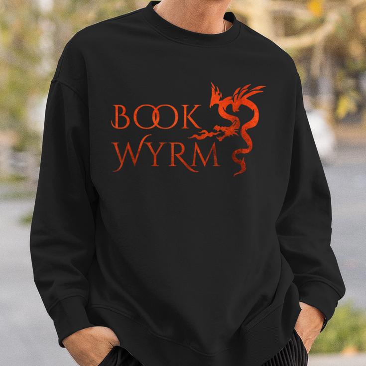 Book Wyrm Reader Book Lover Bookworm Dragon Literary Bookish Sweatshirt Gifts for Him