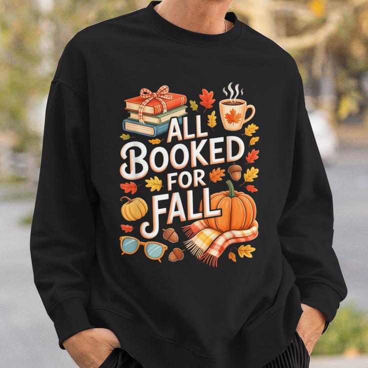 All Booked For Fall Cute Book Lover Autumn Reading Bookish Sweatshirt Gifts for Him