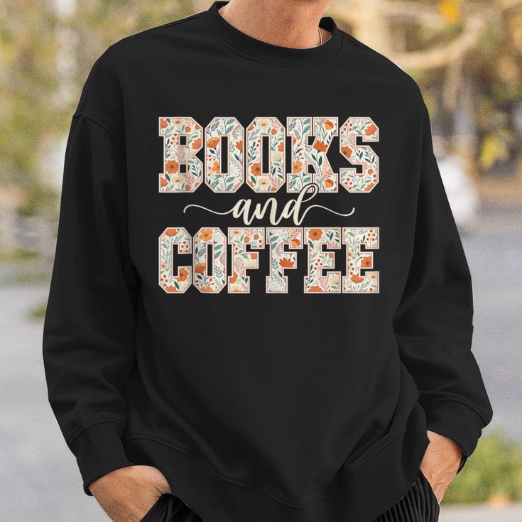 Books & Coffee Floral Sweatshirt Gifts for Him