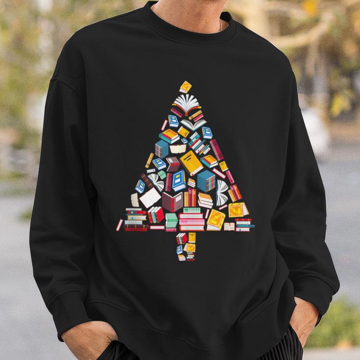Books Christmas Tree Reading Club Librarian Library Xmas Sweatshirt Gifts for Him Books Christmas Tree Reading Club Librarian Library Xmas Sweatshirt Gifts for Him