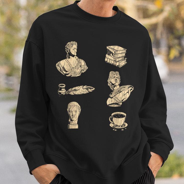 Books Coffee And Statues Dark Academia Sweatshirt Gifts for Him