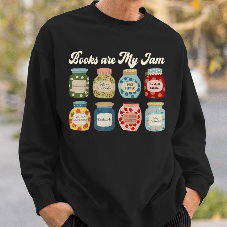 Books Are My Jam Shirt Book Lover Reader Reading Teacher Sweatshirt Gifts for Him