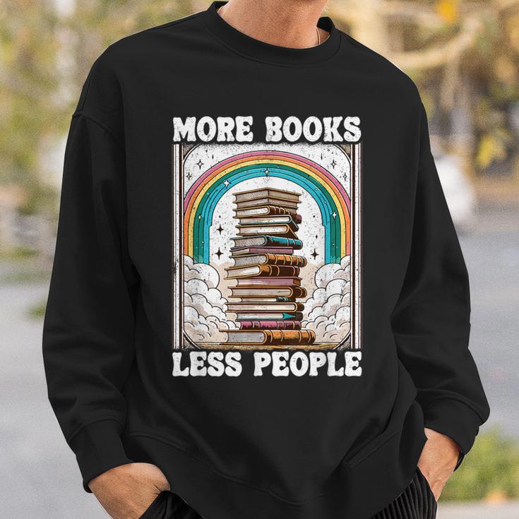 More Books Less People Mystic Book Rainbow Reading Book Sweatshirt Gifts for Him