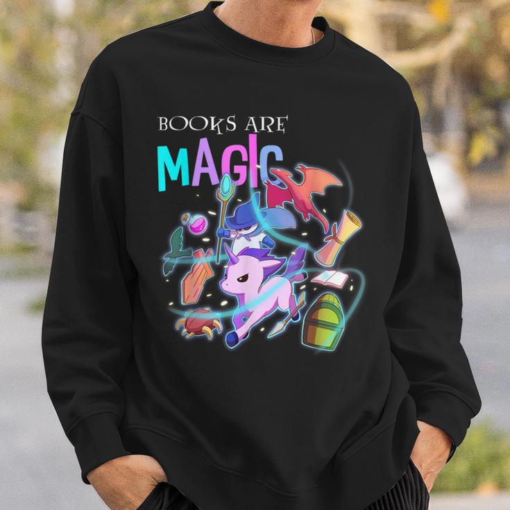 Books Are Magic Fantasy Bookworm Sweatshirt Gifts for Him