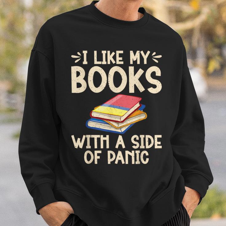 I Like My Books With a Side Of Panic Thriller Sweatshirt Gifts for Him