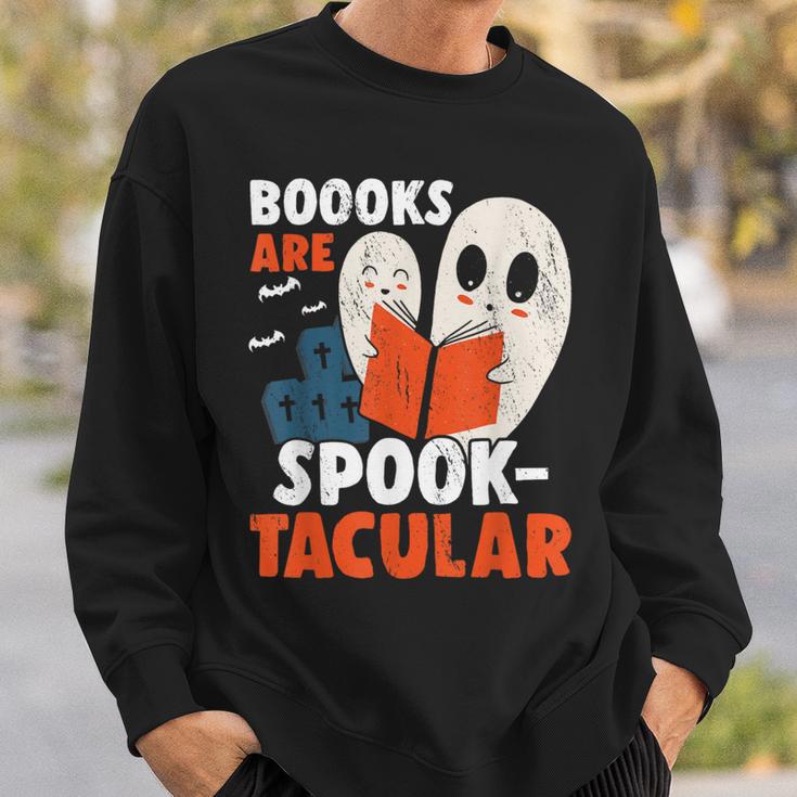 Books Are Spook-Tacular Halloween Bookworm Book Reading Sweatshirt Gifts for Him