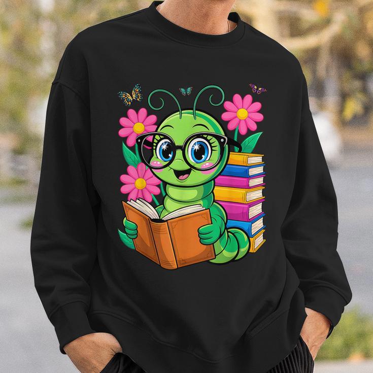 Bookworm Costume Kawaii Reading Worm For World Book Day Sweatshirt Gifts for Him