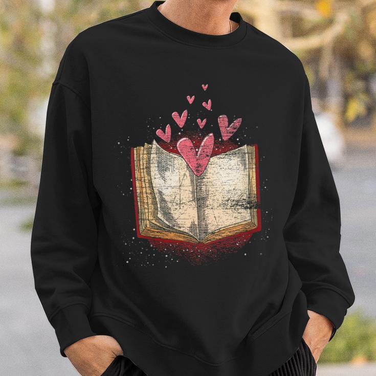 Bookworm Heart Librarian Book Nerd Library Reading Sweatshirt Gifts for Him