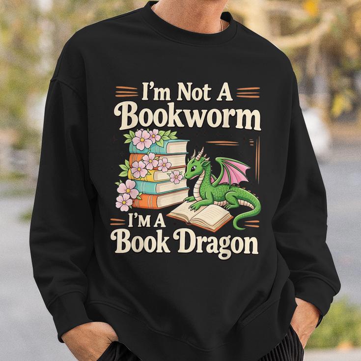Bookworm I'm A Book Dragon Fantasy Reader Lover Bookish Sweatshirt Gifts for Him