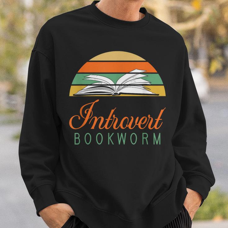 Bookworm Introvert Fun Book Lovers Reading Sweatshirt Gifts for Him