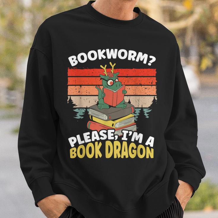 Bookworm Please I'm A Book Dragon Bookworm Book Lovers Sweatshirt Gifts for Him