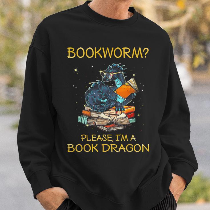 Bookworm Please I'm A Book Dragon Sweatshirt Gifts for Him