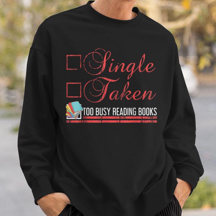 Bookworm Shirt Single Taken Checklist Too Busy Reading Books Sweatshirt Gifts for Him