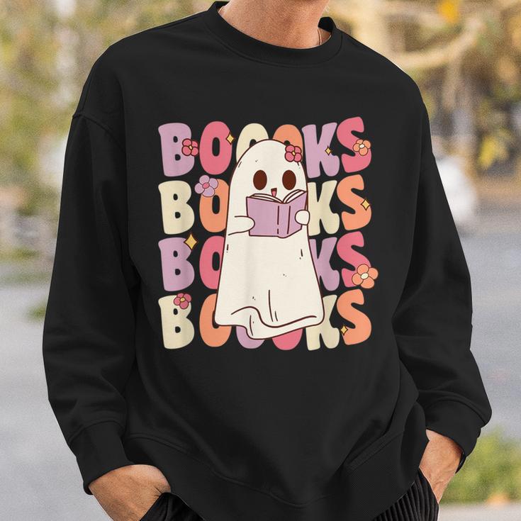 Boooks Halloween Ghost Pun Boo Books Groovy Ghost Sweatshirt Gifts for Him Boooks Halloween Ghost Pun Boo Books Groovy Ghost Sweatshirt Gifts for Him