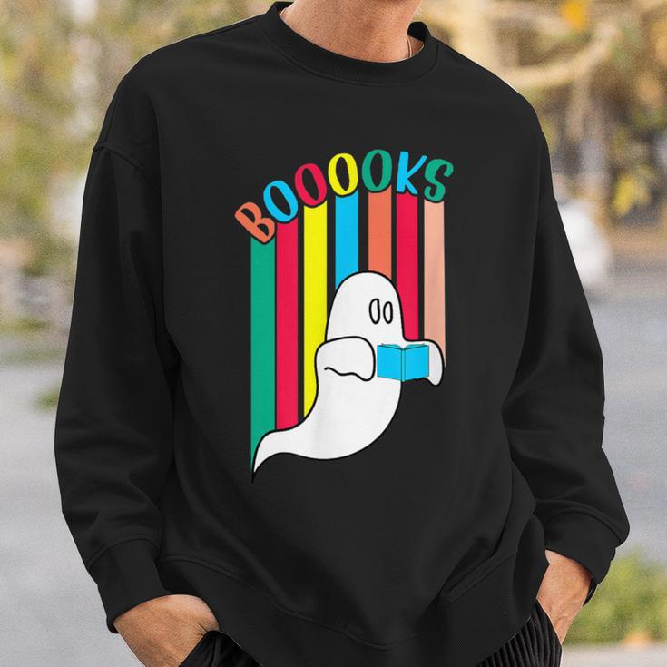 Booooks Boo Books Halloween Librarian Reading Lover Bookworm Sweatshirt Gifts for Him