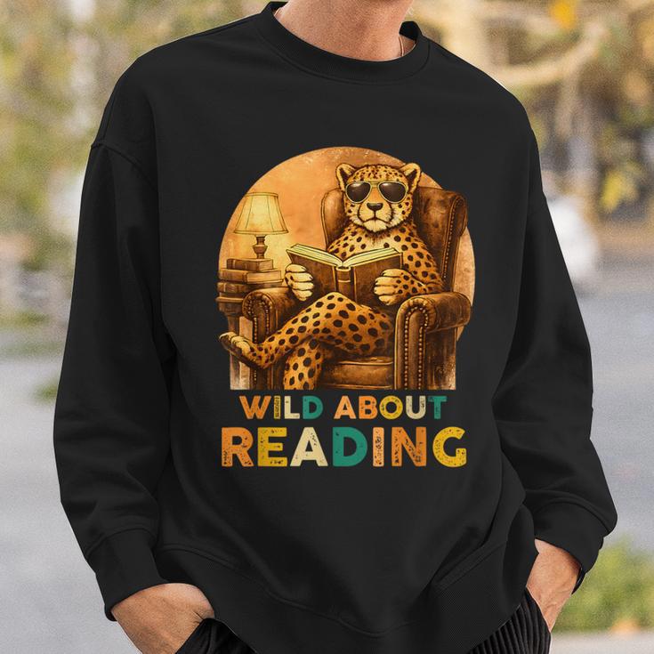 Boys Animal Wild About Reading Cheetah Book Sweatshirt Gifts for Him