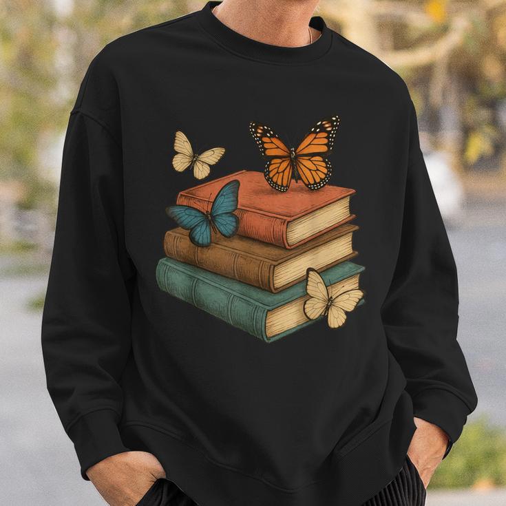 Butterflies And Books Cute Butterfly Sweatshirt Gifts for Him