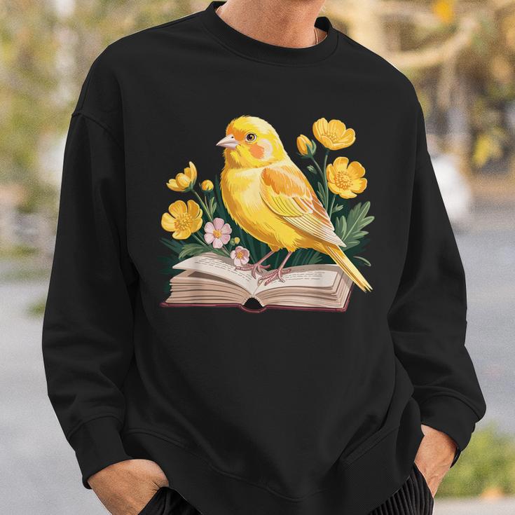 Canary Bird Floral Book Yellow Bird Reading Bookish Teacher Sweatshirt Gifts for Him Canary Bird Floral Book Yellow Bird Reading Bookish Teacher Sweatshirt Gifts for Him