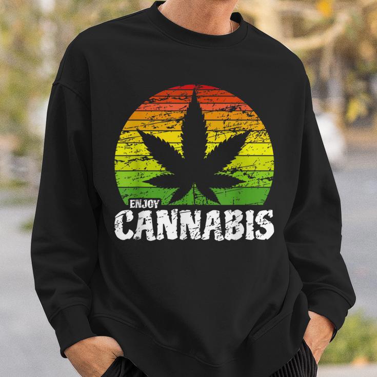Cannabis ヴィンテージ 麻葉 レトロ マリファナ スウェットシャツ 彼への贈り物