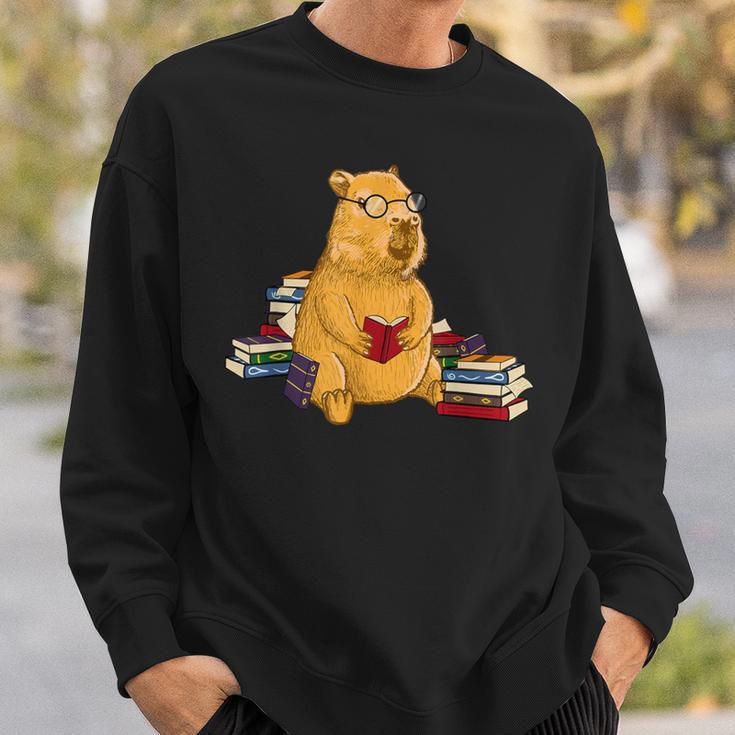 Capybara Reading Books Sweatshirt Gifts for Him Capybara Reading Books Sweatshirt Gifts for Him
