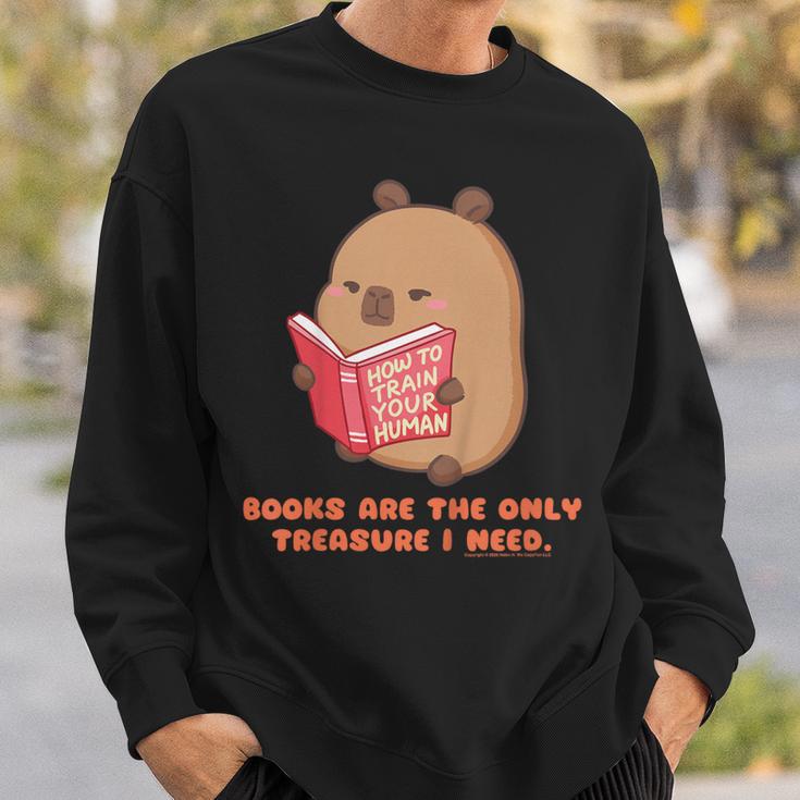 CapyFun Books Are The Only Treasure I Need Capybara Kids Sweatshirt Gifts for Him