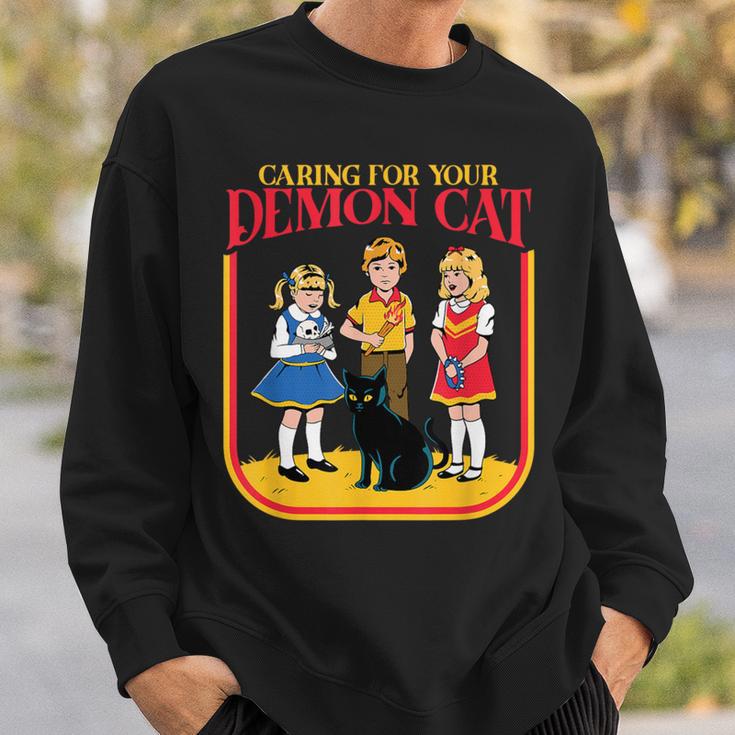 Caring For Your Evil Cat Retro Dark Humor Book Cover Sweatshirt Gifts for Him Caring For Your Evil Cat Retro Dark Humor Book Cover Sweatshirt Gifts for Him