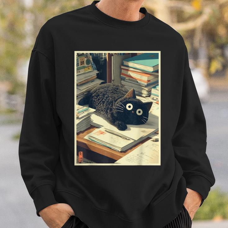 Cat Teacher Student School Last Day Books First 100th Day Sweatshirt Gifts for Him