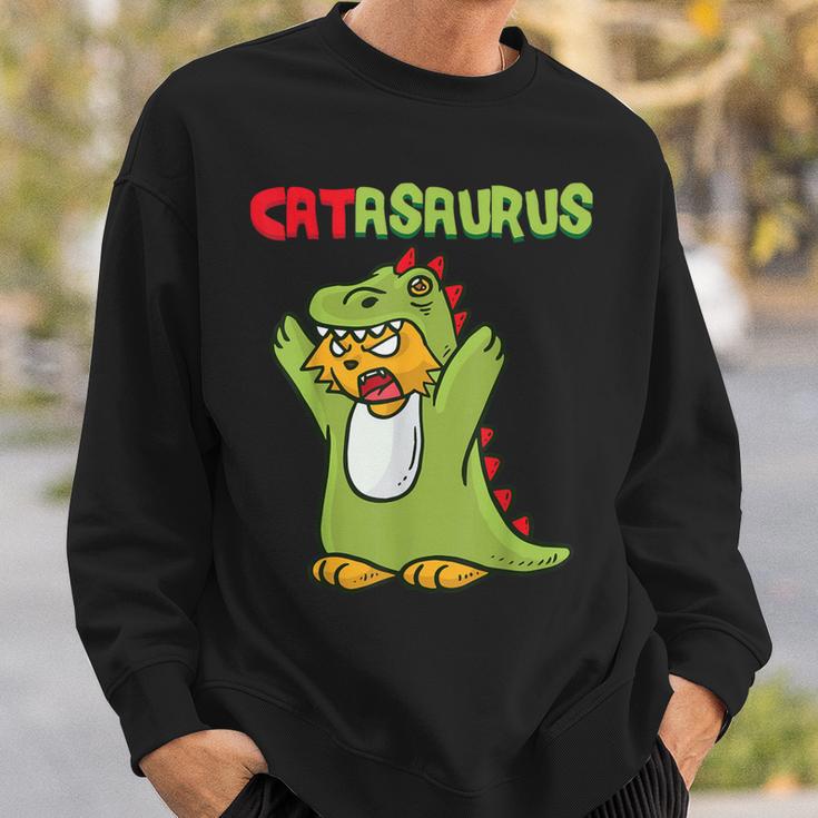 Catasaurus T-Rex Cat Kitten Dinosaur Feline Dino Dragon スウェットシャツ 彼への贈り物