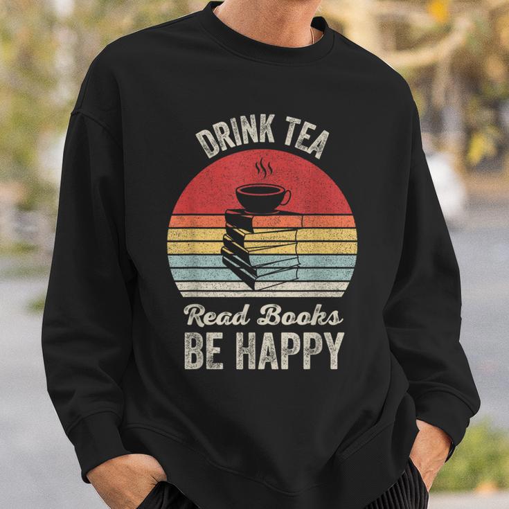Catch Some Rays Vintage Retro Drink Tea Read Books Be Happy Adult Sweatshirt Gifts for Him
