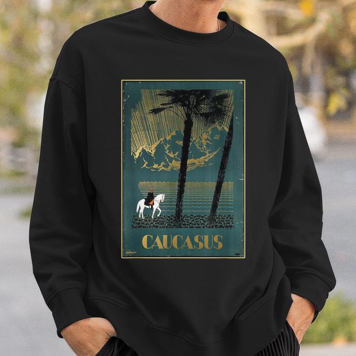 Caucasas Caucasus Mountains レトロ ヴィンテージ 馬 ライダー スウェットシャツ 彼への贈り物