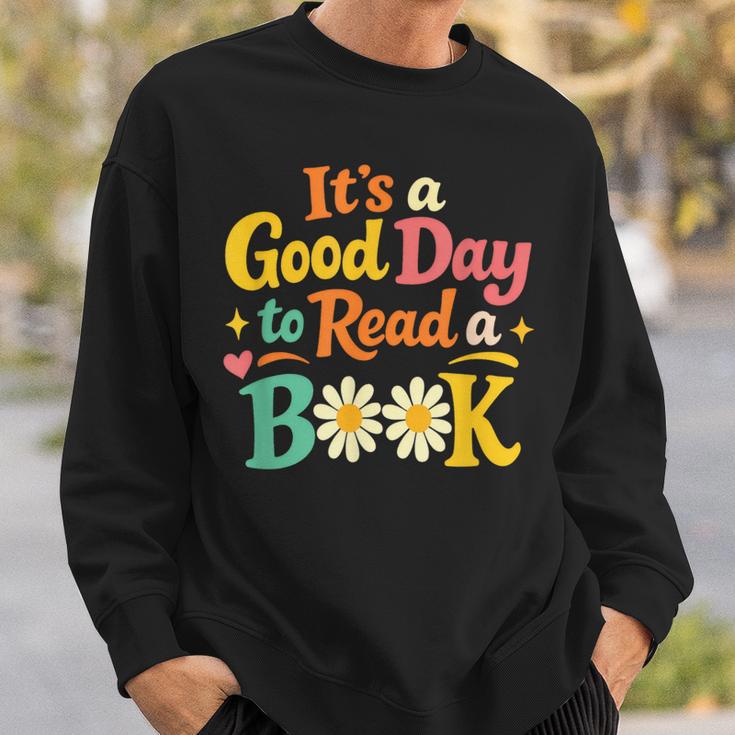 Cheerful Good Day To Read A Book Cozy Warm Bookworm Sweatshirt Gifts for Him
