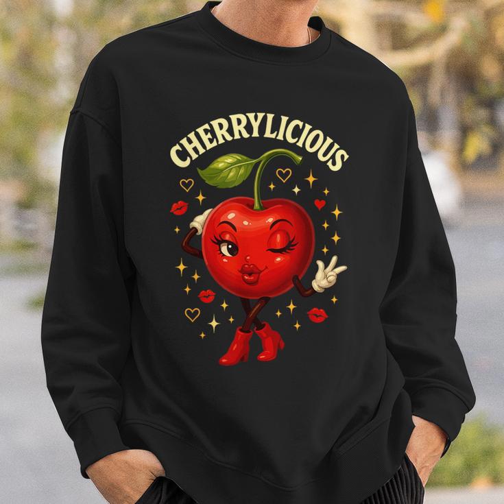 Cherrylicious キュート チェリー さくらんぼ おもしろフルーツ スウェットシャツ 彼への贈り物