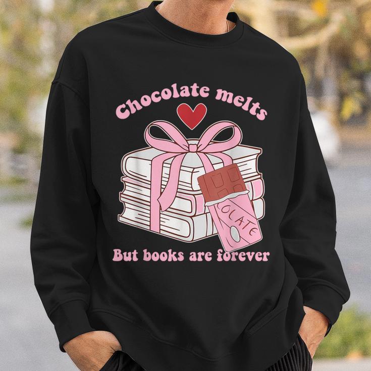 Chocolate Melts But Books Are Forever Booktrovert Sweatshirt Gifts for Him Chocolate Melts But Books Are Forever Booktrovert Sweatshirt Gifts for Him