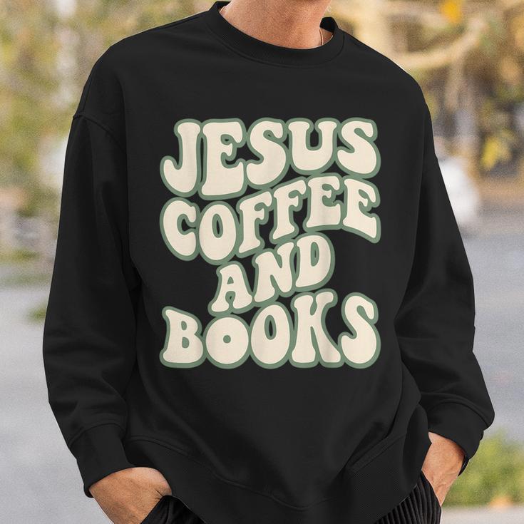 Christian Book Lover Coffee And Jesus Faith Reading Sweatshirt Gifts for Him