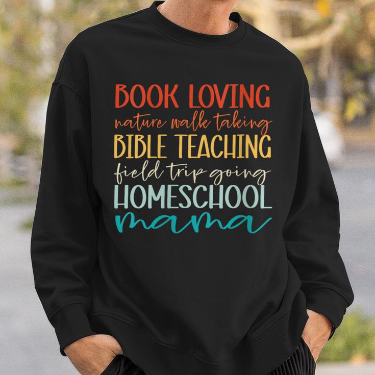 Christian Women Retro Homeschool Mama Book Loving Field Trip Sweatshirt Gifts for Him