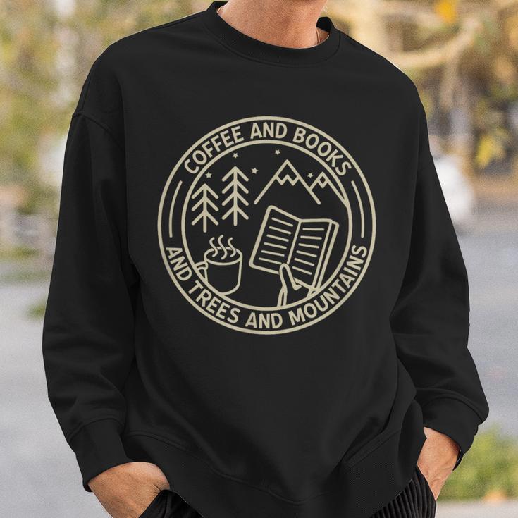 Coffee & Books & Trees & Mountains Sweatshirt Gifts for Him Coffee & Books & Trees & Mountains Sweatshirt Gifts for Him