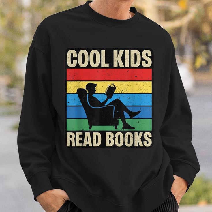 Cool Kids Read Books Retro Reading Vintage Sweatshirt Gifts for Him