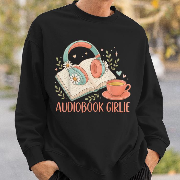 Cute Audiobook Girl Aesthetic Book & Tea Love Sweatshirt Gifts for Him